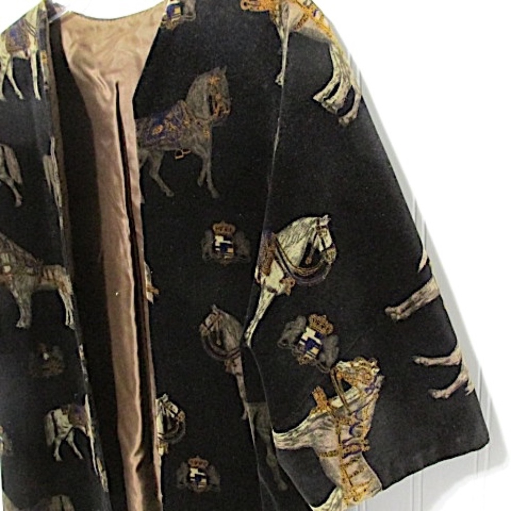 Unique VTG Artisan Hand Made Open Front Velvet Jacket, Size PM